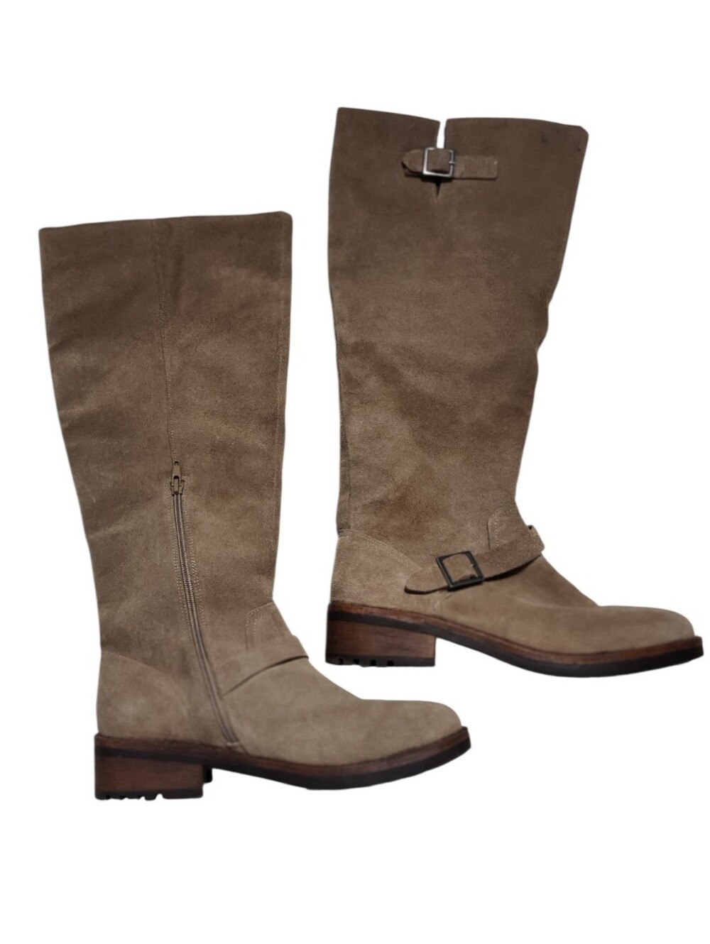Taupe Suede Kensie Dalinda Riding Boots Sz 11 Equestrian Style